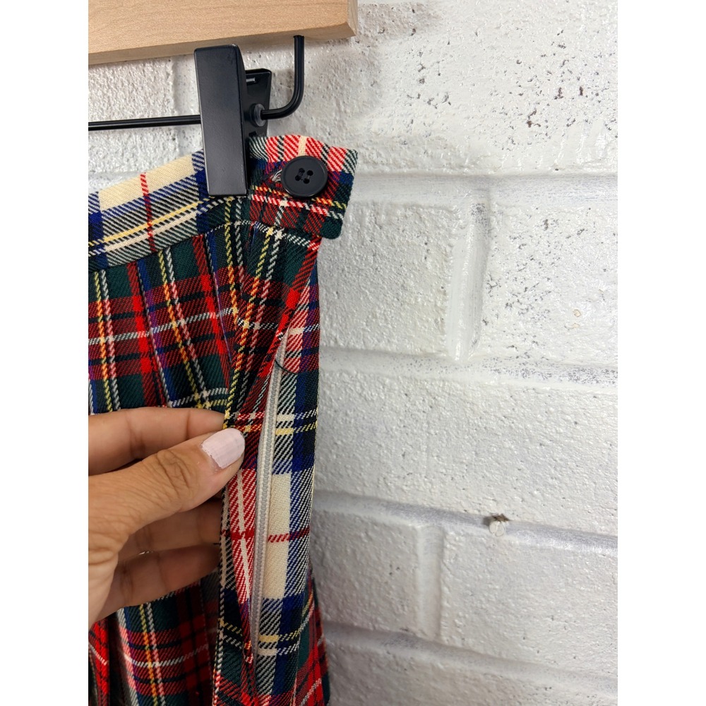 Pendleton Virgin Wool Pleated Skirt Womens 10P Red Tartan Plaid Wool USA Preppy - Picture 11 of 11